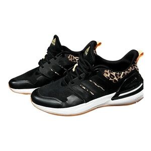 Adidas Black and Brown Sneakers with Stylish Heel Accent